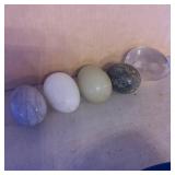 Five Stone and Glass Egg Ornaments