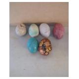 Six Decorative Stone Eggs