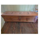 Wooden Storage Bench With Brass Hinges, 74 in. X 2