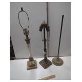 Three Vintage Table Lamps, Mixed Materials, All Re