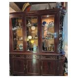 Large Mahogany Display Cabinet with Glass Doors an