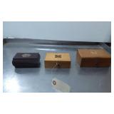Three Vintage Weight Sets in Wooden Boxes
