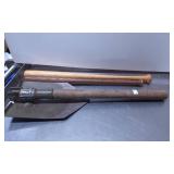 Two Wooden Baseball Bats and One Shovel