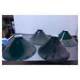 4 Green Glass Light Shades