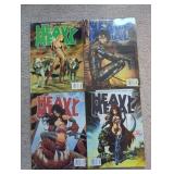 4 Heavy Metal Magazines with Illustrated Fantasy C