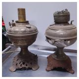 Brass Oil Lamp Bases with Ornate Designs