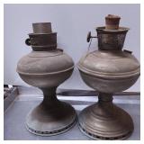 Metal Oil Lamp Bases with Burner Attachments