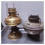 Brass and Metal Oil Lamps with Burners