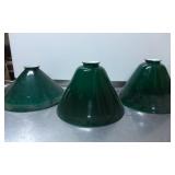3 Green Industrial Metal Light Shades