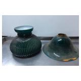 Green Fluted Glass Shade and Industrial Shade Base