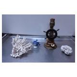 Decorative Nautical-Themed Items with Coral and La