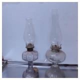 Glass Oil Lamps with Chimneys