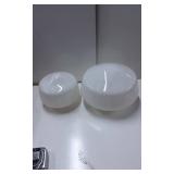 Two White Glass Light Fixture Shades