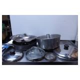 Cooking and Serving Pans with Lids and Bundt Pan