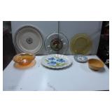 5 Plates and 2 Bowls with Various Patterns and Col