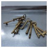 Brass Skeleton Keys on Rings