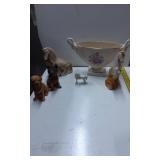 Decorative Ceramic Mixed Lot: Footed Lenox Bowl, H