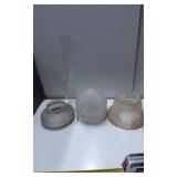 Four Glass Lamp Parts in Various Designs
