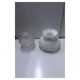 Milk Glass Lamp Base and Clear Glass Globe