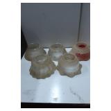 Five Frosted Glass Lamp Shades with Varied Designs