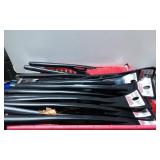 15 Black Plastic Ice Scrapers with Red Brushes