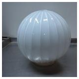 White Ribbed Glass Globe Light Shade