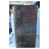 Rustic Metal Storage Box with Hinged Lid and Distr