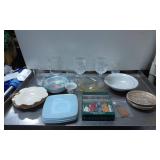 Tableware Lot with Glassware, China, and Accessori