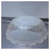 Frosted Glass Ceiling Light Shade with Embossed Fl