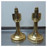 Brass Candle Holders with Decorative Pierced Desig
