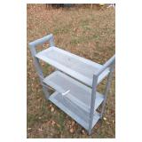 Metal Three-Tier Shelf Unit, 38 Inches Tall