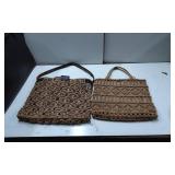 Two Handmade Woven Purses, One Made in China