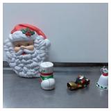 Holiday Decorations Set with Santa Wall Hanging an