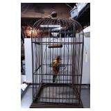 Metal Birdcage with Decorative Bird Figurine, 16 I