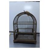 Brass Dome-Top Birdcage, 15 Inches Tall