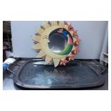 Sun and Moon Decorative Wall Mirror With Tray