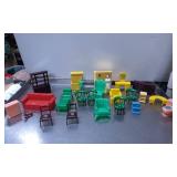 Plastic Dollhouse Furniture Set With Figures