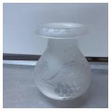 Frosted Glass Lamp Chimney with Floral Etching