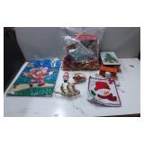 Christmas Decorations and Tin Box