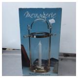 Menagerie Brass Hurricane Lamp in Box
