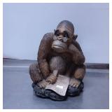 Resin Monkey Figurine Reading Book with Glasses