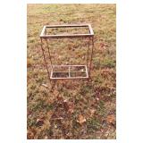 Metal Aquarium Stand with Visible Age and Wear