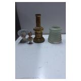 Decorative Items Featuring Brass Piece, Glass lamp