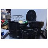 Black Enamelware Canning Pots with Accessories