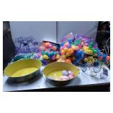 Easter-Themed Lot with Plastic Eggs, Holders, and