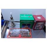 Table Lamp with Christmas Ornaments and Decoration