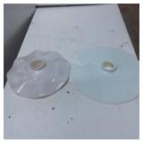 Milk Glass Light Shade Covers with Scalloped Edges