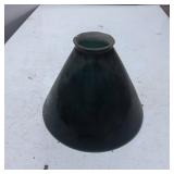 Green Glass Conical Shade with Wide Base