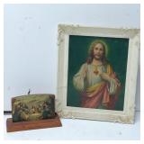 Sacred Heart of Jesus Framed Print and Last Supper