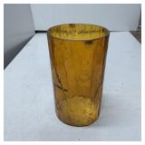 Amber-Colored Glass Cylinder with Visible Wear and